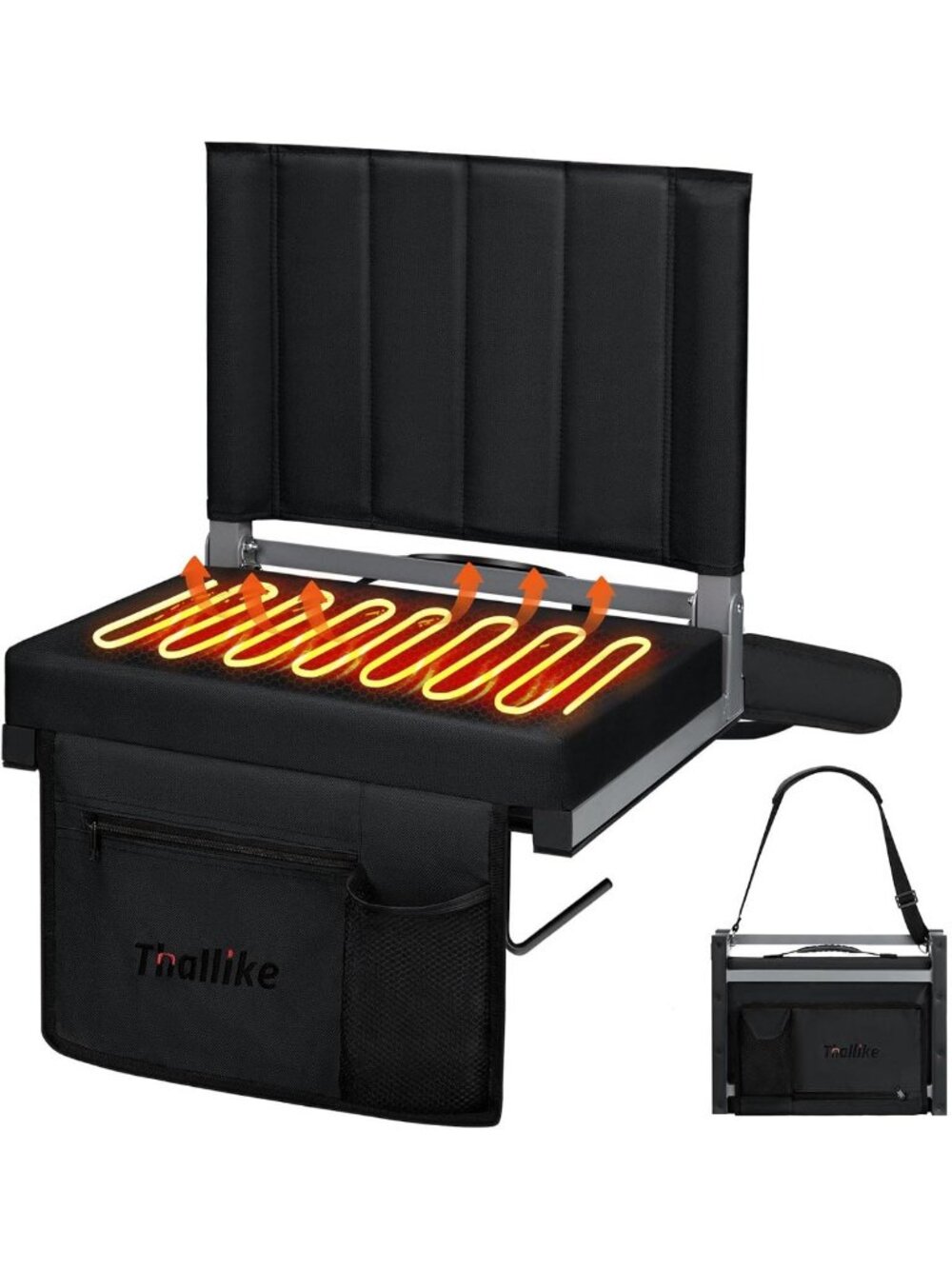 Heated Bleacher Seats with 3 Heat Levels, USB Powered, 330lb Capacity